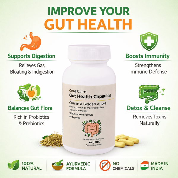 Ayutra's CoreCalm – Ayurvedic Gut Health Capsules (60 Capsules) - AyutraAyutra's CoreCalm – Ayurvedic Gut Health Capsules