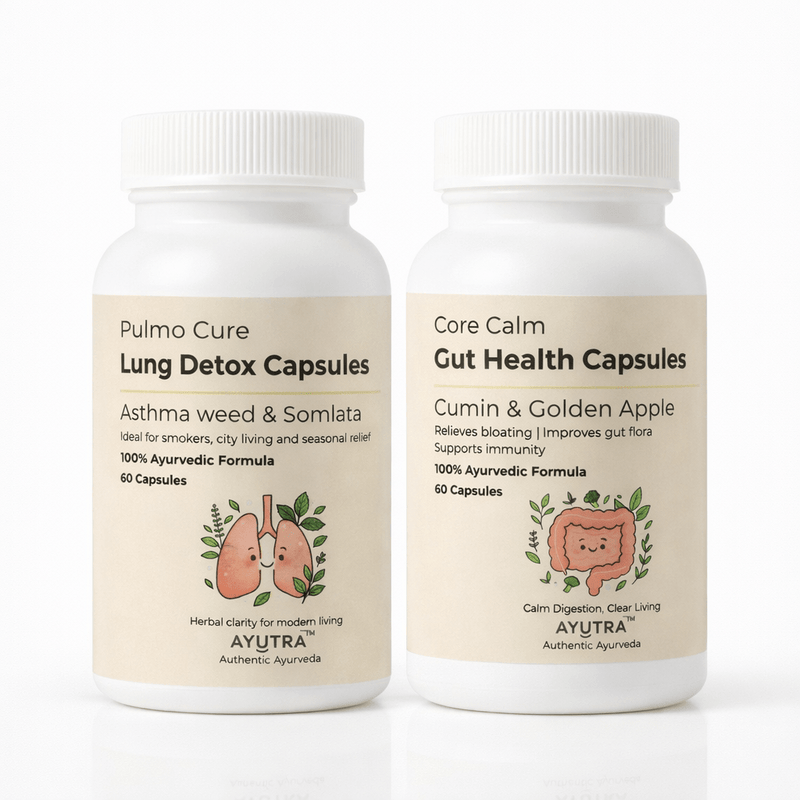 Breathe & Digest Combo – Ayurvedic Lung + Gut Health (120 Capsules) - Ayutra